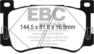 Genesis G90 Brake Pads - Front - EBC - Greenstuff 2000 Series Sport Brake Pads - `17-`27