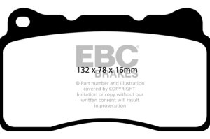 Cadillac CT6 Brake Pad Set - Front - EBC - Redstuff Ceramic Low Dust - `16-`27
