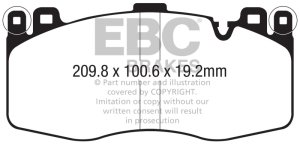 BMW X5M Brake Pads - Front - EBC - Redstuff Ceramic Low Dust - `15-`19 BMW X5M Brake Pads - Front - EBC - Redstuff Ceramic Low Dust - `15-`19