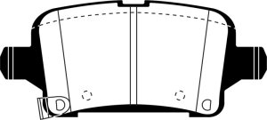 Buick Regal Sportback Brake Pads - Rear - EBC - Redstuff - `18-`27