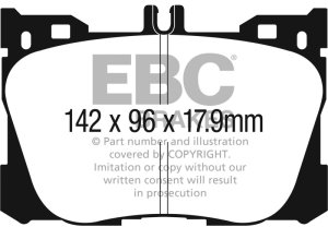 Mercedes-Benz E300 Brake Pad Set - Front - EBC - Redstuff - `17-`27