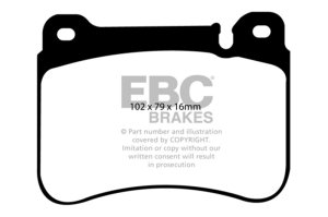 Mercedes-Benz C230 Brake Pads - Front - EBC - Yellowstuff - Yellow - `05-`07