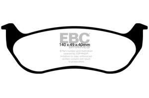 Ford Explorer Sport Trac Brake Pads - Rear - EBC - Yellowstuff - `07-`11 Ford Explorer Sport Trac Brake Pads - Rear - EBC - Yellowstuff - `07-`11