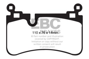 Mercedes-Benz C63 AMG Brake Pads - Rear - EBC - Yellowstuff - `08-`13