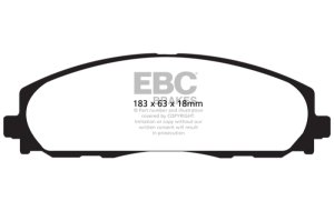 Chrysler Town & Country Brake Pads - Front - EBC - Yellowstuff - `12-`27