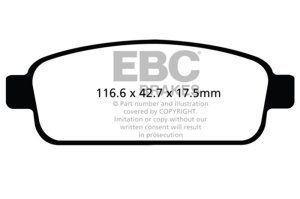 Buick Encore Brake Pads - Rear - EBC - Yellowstuff - `13-`27
