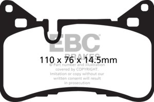 Mercedes-Benz C63 AMG Brake Pads - Rear - EBC - Yellowstuff - 2014