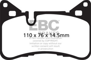 Mercedes-Benz C63 AMG Brake Pads - Rear - EBC - Yellowstuff - 2014