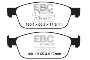 Ford Focus Brake Pads - Front - EBC - Yellowstuff - `12-`27 Ford Focus Brake Pads - Front - EBC - Yellowstuff - `12-`27