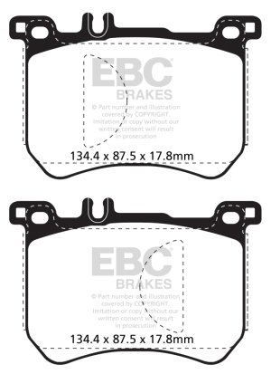 Mercedes-Benz SL400 Brake Pads - Front - EBC - Yellowstuff - `15-`27
