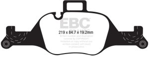 BMW 5 Series Brake Pads - Front - EBC - Yellowstuff - `17-`27