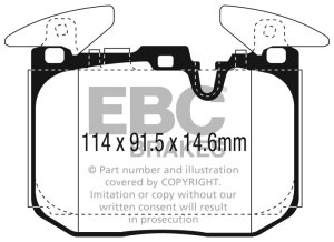 BMW I8 Brake Pads - Front - EBC - Yellowstuff - `14-`27