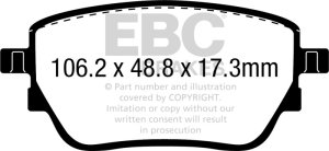 Mercedes-Benz A220 Brake Pads - Rear - EBC - Yellowstuff - `19-`27