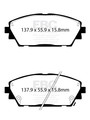 Mazda 3 Brake Pads - Front - EBC - Yellowstuff - `19-`27