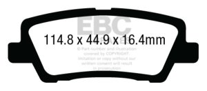 Cadillac ATS Brake Pads - Rear - EBC - Yellowstuff - `12-`27
