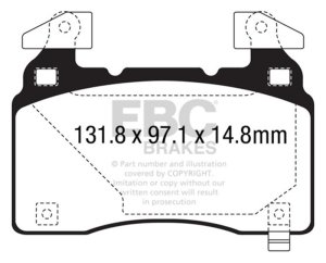 Cadillac CTS Vsport Brake Pads - Front - EBC - Yellowstuff - `14-`27
