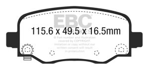 Chrysler 200 Brake Pads - Rear - EBC - Yellowstuff - `15-`27