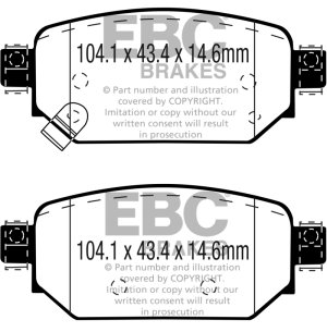 Mazda 3 Brake Pads - Rear - EBC - Yellowstuff - `17-`27