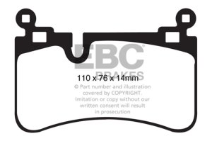 Mercedes-Benz C63 AMG Brake Pads - Rear - EBC - Bluestuff NDX - `08-`13