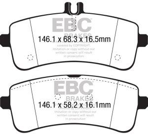 Mercedes-Benz C63 S AMG Brake Pads - Rear - EBC - Bluestuff NDX - `15-`27