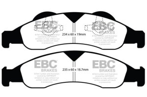 Ford Expedition Brake Pads - Front - EBC - 6000 Series Greenstuff - `07-`09 Ford Expedition Brake Pads - Front - EBC - 6000 Series Greenstuff - `07-`09