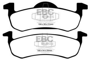 Ford Expedition Brake Pads - Rear - EBC - Greenstuff 6000 Series - `07-`09