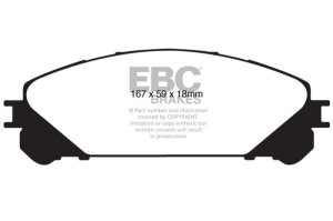 Lexus RX350 Brake Pads - Front - EBC - 6000 Series Greenstuff - `10-`27