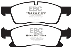 Dodge Durango Brake Pads - Front - EBC - 6000 Series Greenstuff - `11-`27