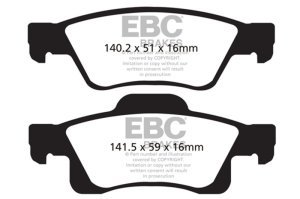 Dodge Durango Brake Pads - Rear - EBC - Greenstuff - `11-`27