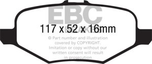 Ford Explorer Brake Pads - Rear - EBC - 6000 Series Greenstuff - `13-`27