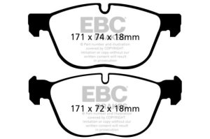 BMW X5 Brake Pads - Front - EBC - Greenstuff 6000 Series - `07-`10 BMW X5 Brake Pads - Front - EBC - Greenstuff 6000 Series - `07-`10