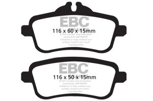 Mercedes-Benz GL350 Brake Pads - Rear - EBC - 6000 Series Greenstuff - `13-`16