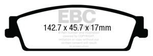 Cadillac Escalade Brake Pads - Rear - EBC - Greenstuff 6000 Series - `15-`27