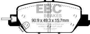 Honda CR-V Brake Pads - Rear - EBC - Greenstuff - `17-`27