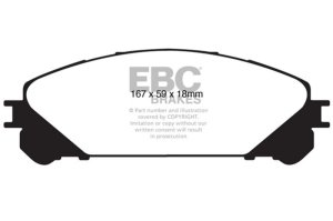 Lexus RX350 Brake Pad Set - Front - EBC - Extra Duty - `10-`27