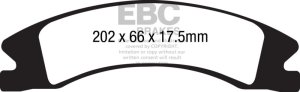 Cadillac Escalade Brake Pads - Front - EBC - Extra Duty - `15-`27