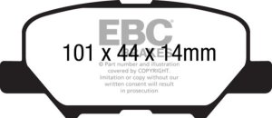 Mitsubishi Outlander Brake Pads - Rear - EBC - Extra Duty - `13-`27