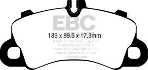 Porsche Cayenne Brake Pads - Front - EBC - Orangestuff 9000 Series Race - `18-`27