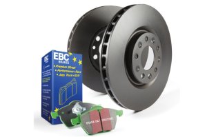 Acura ILX Brake Pads + Rotors - Front - EBC - Premium Rotors + Greenstuff 2000 Pads - `12-`27
