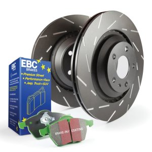 Honda Crosstour Brake Kit - Rear - EBC - USR Slotted Rotors + Greenstuff Pads - `11-`27