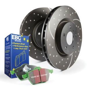 Land Rover Range Rover Sport Brake Pads + Rotors - Rear - EBC - GD Sport Rotors + Greenstuff 6000 Pads (Stage 3) - `14-`27