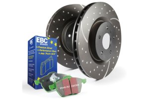 Land Rover Range Rover Sport Brake Pads + Rotors - Rear - EBC - GD Sport Rotors + Greenstuff 6000 Pads (Stage 3) - `14-`27
