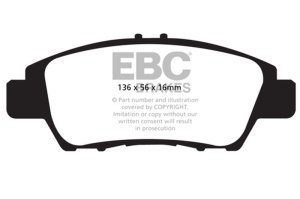 Honda CR-Z Brake Pads - Front - EBC - Ultimax2 - Black - `10-`27
