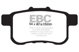 Honda Accord Coupe Brake Pads - Rear - EBC - Ultimax2 - `13-`27