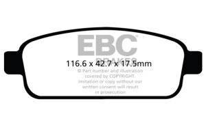 Buick Encore Brake Pads - Rear - EBC - Ultimax2 - `13-`27
