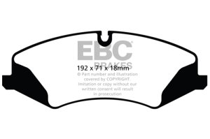 Land Rover LR4 Brake Pads - Front - EBC - Ultimax2 (OE Replacement) - Black - `14-`27
