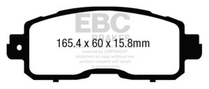 Nissan Altima Brake Pads - Front - EBC - Ultimax2 - Black - `13-`27