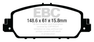 Honda Accord Coupe Brake Pads - Front - EBC - Ultimax2 - `13-`27