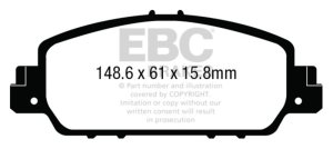 Honda Accord Coupe Brake Pads - Front - EBC - Ultimax2 - `13-`27