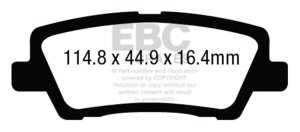 Cadillac ATS Brake Pads - Rear - EBC - Ultimax2 - Black - `12-`27